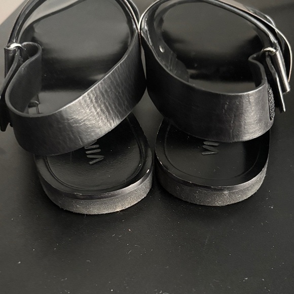 Vince Black and Metallic Silver Ciara Sandals Size 7 - Picture 7 of 9